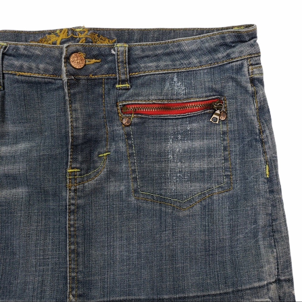 Lola Distressed Denim Jean Skirt - Picture 4 of 8